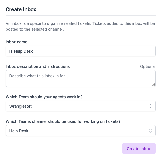 Creating your first inbox with Wrangle